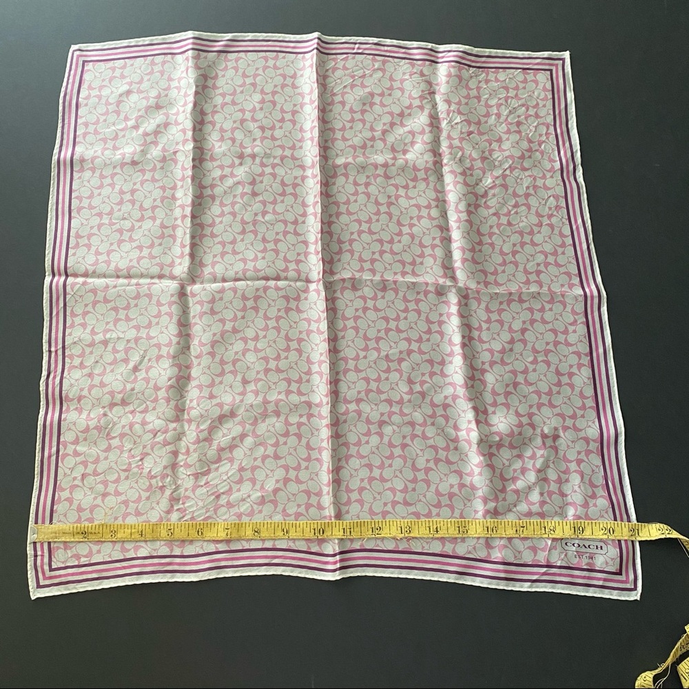 Coach Silk Scarf Monogrammed Print - Picture 3 of 5
